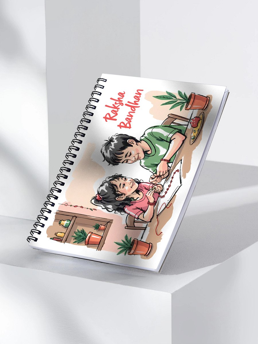 Traditional Raksha Bandhan: Sister’s Love in Art Spiral Notebook product image (3)