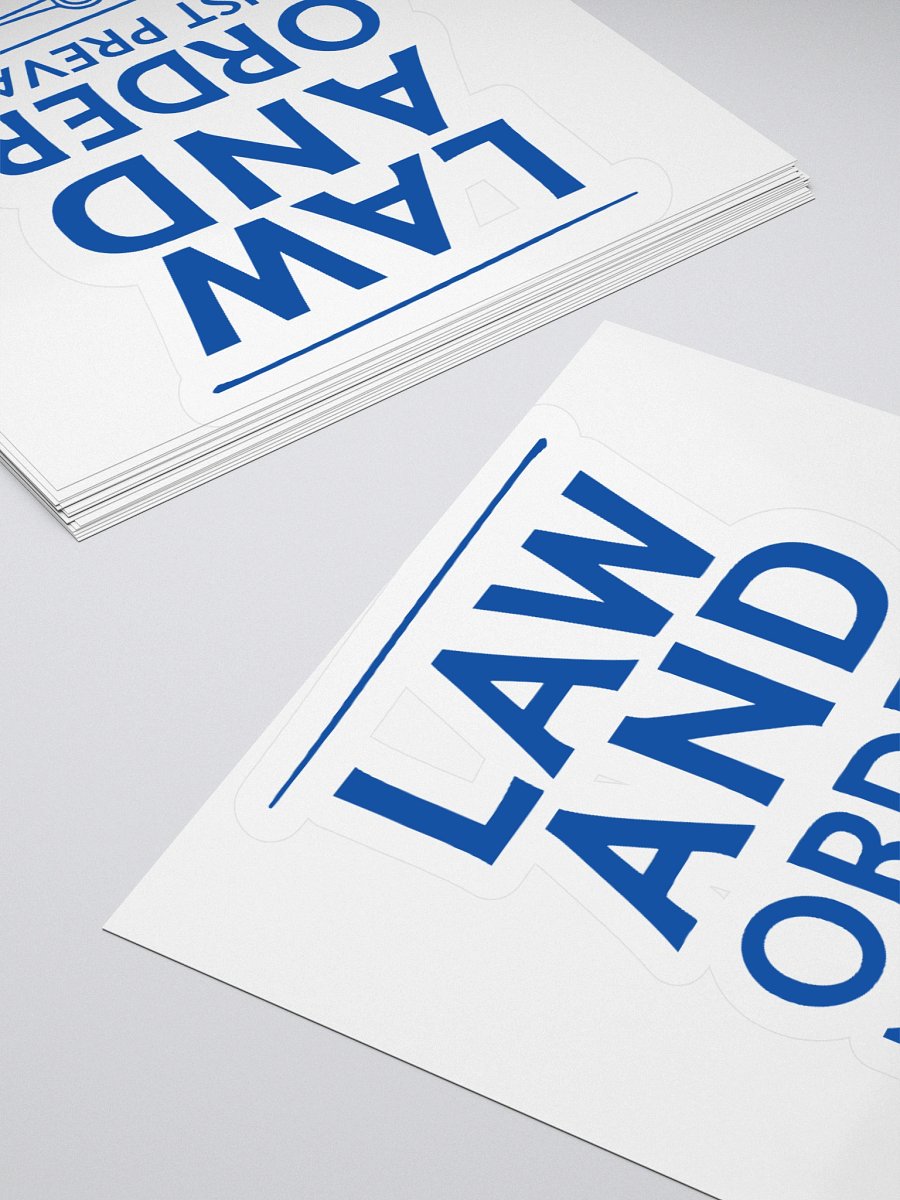 "Law & Order Must Prevail" stickers - blue design product image (12)