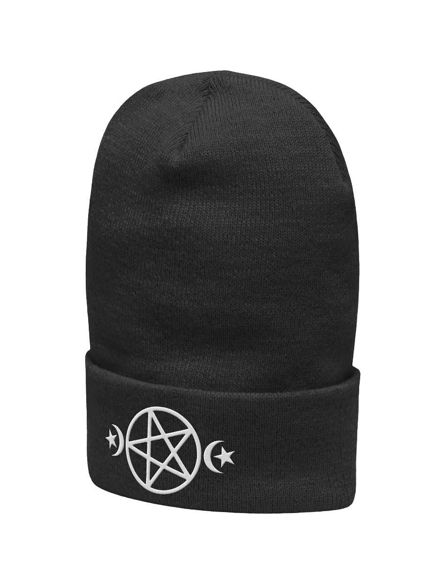Pentagram Occult Symbol Embroidered Cuff Beanie product image (2)