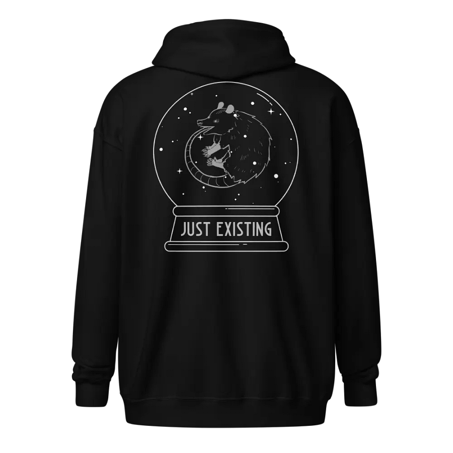 (2 sided) Just Existing zip hoodie product image (6)