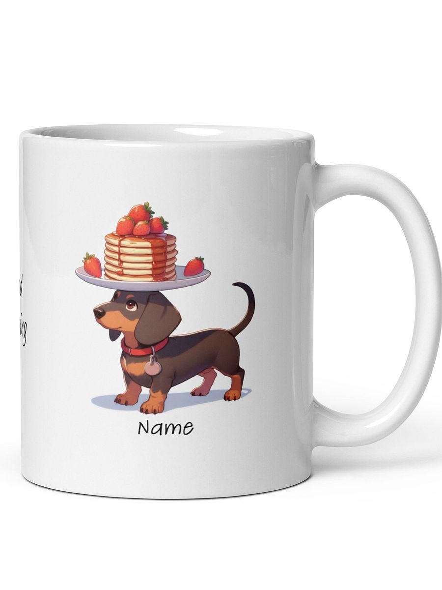 Personalized Sausage Dogs and Pancakes White Glossy Mug product image (4)