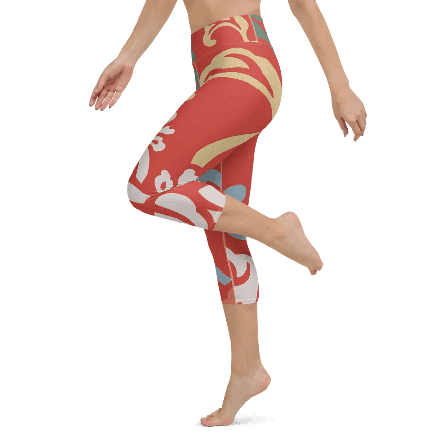 Japanese Vintage Floral Capri Yoga Leggings product image (6)