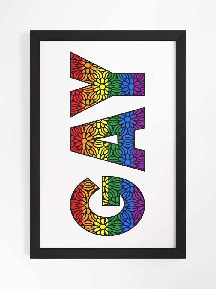 GAY Pride Colors and Flowers Wall Art product image (1)
