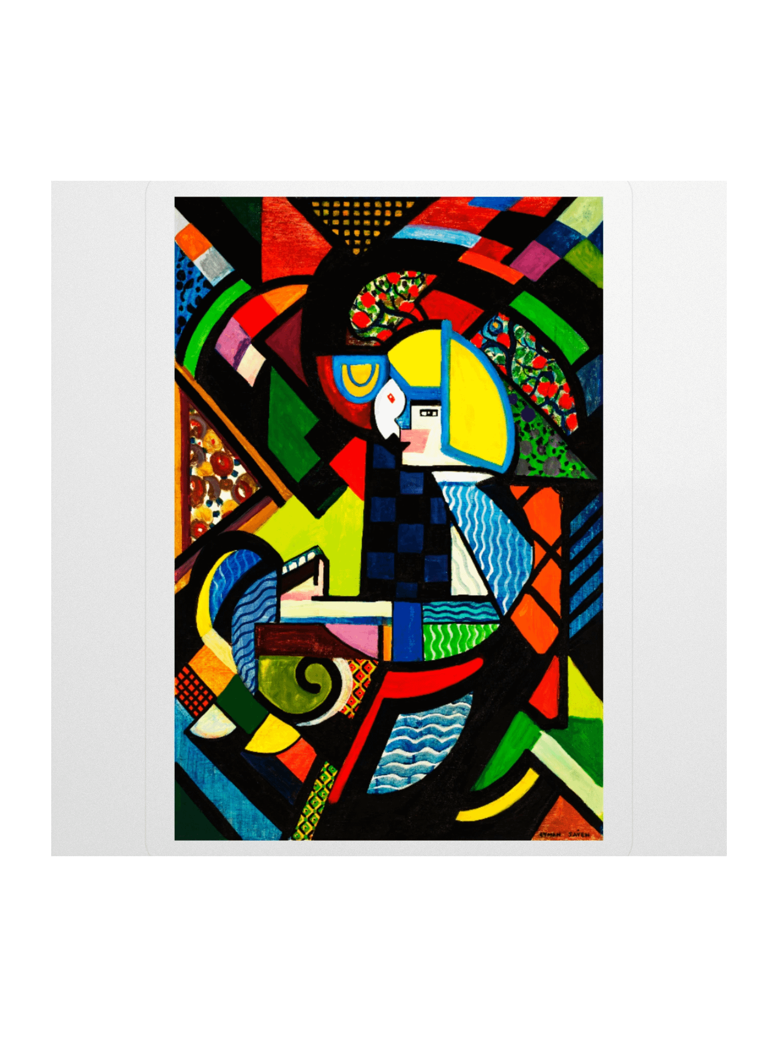 Cubist Abstract Sticker Vibrant Geometric Modern Art Design product image (1)