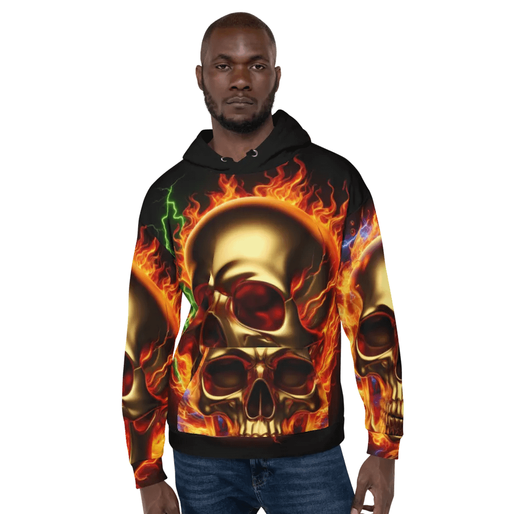 All-Over Blaze - Unisex Skull Hoodie #3 product image (6)