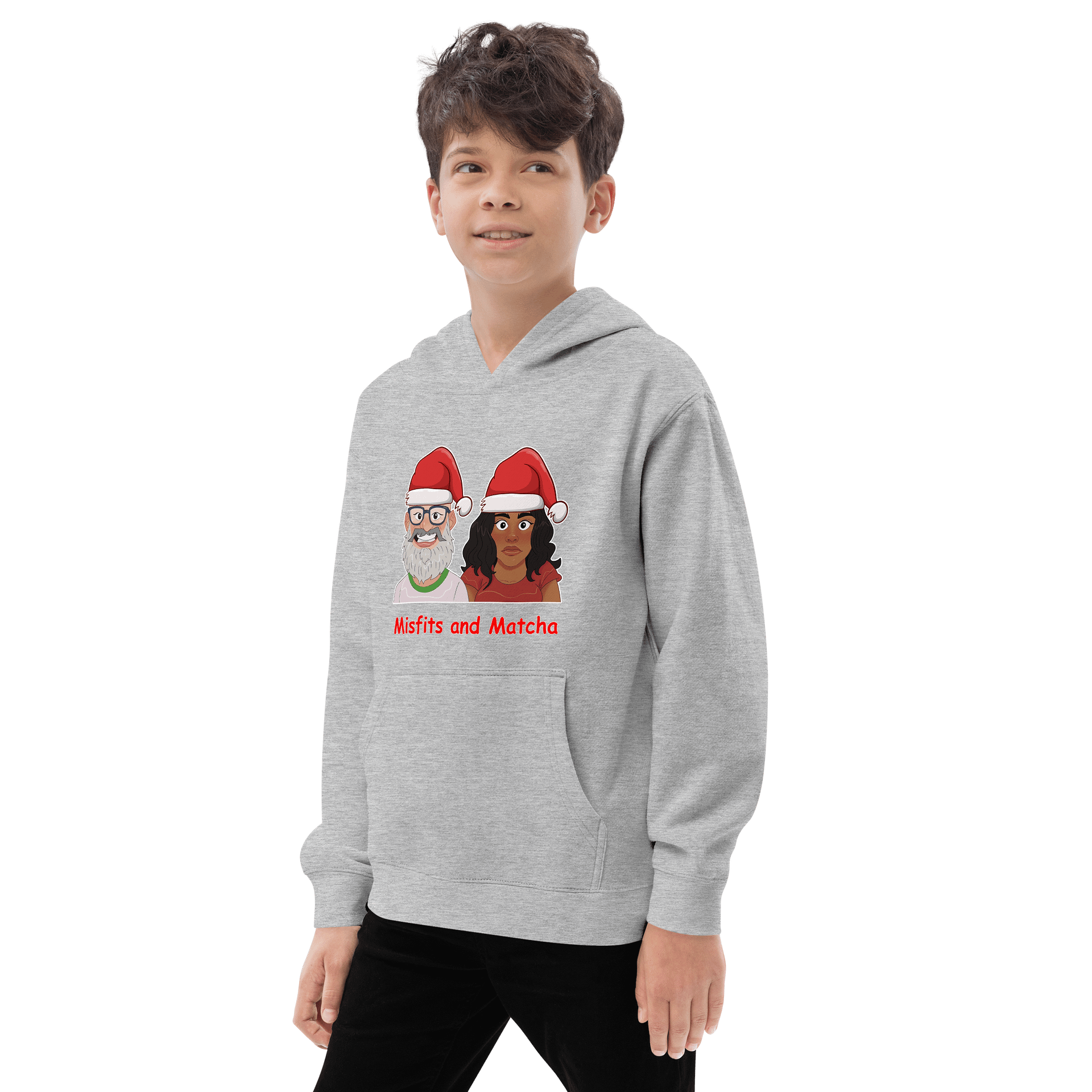 Kids Misfits and Matcha Santa Hats Pullover Hoodie product image (10)