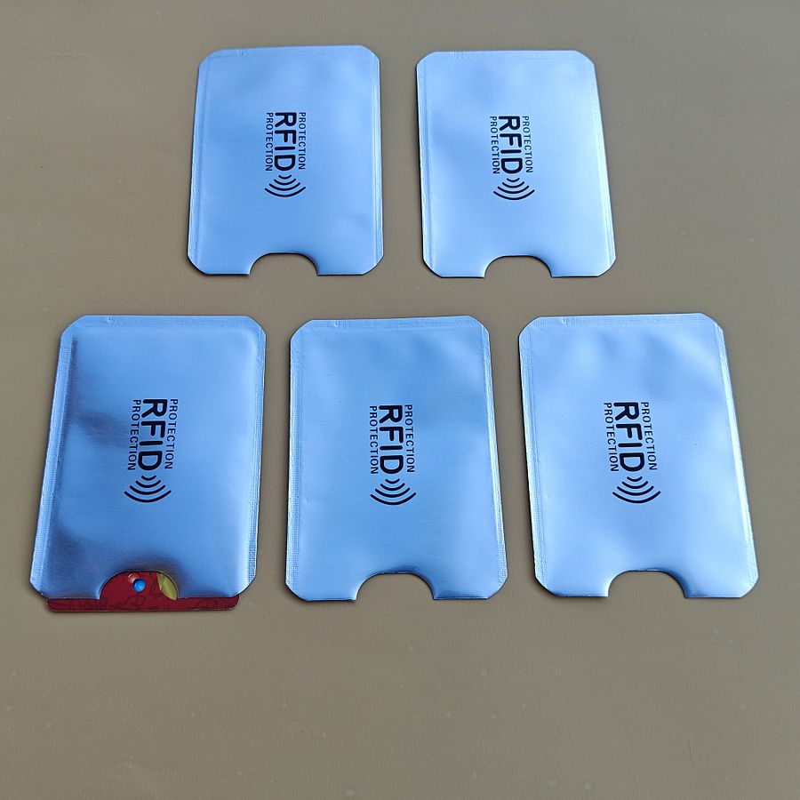 5pcs RFID Blocking Sleeves , Identity Theft Protection Secure Clear Plastic Sleeve for Credit Cards, Debit Card, product image (3)