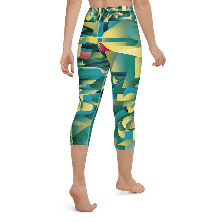 Abstract Lithographic Pattern Design Yoga Capri Legging - V8 product image (1)