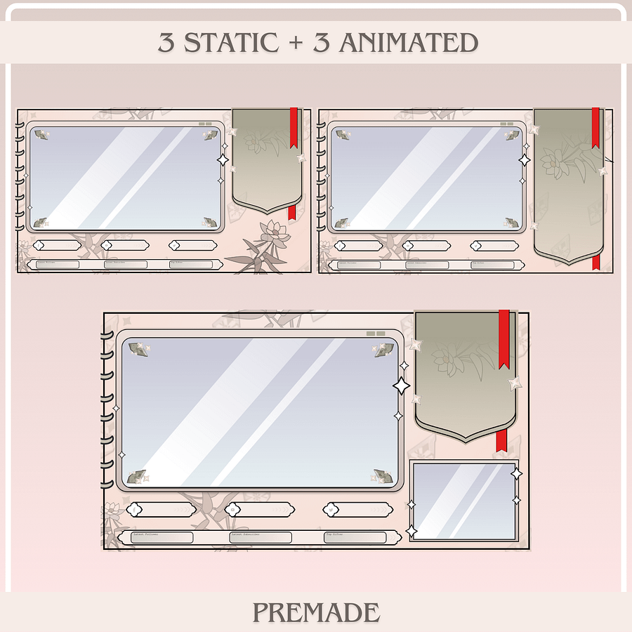 ANIME Twitch OVERLAY Pack Kazuha, Genshin Impact stream overlay, Anime stream pack, Stream overlay pack, Animated twitch overlay product image (3)