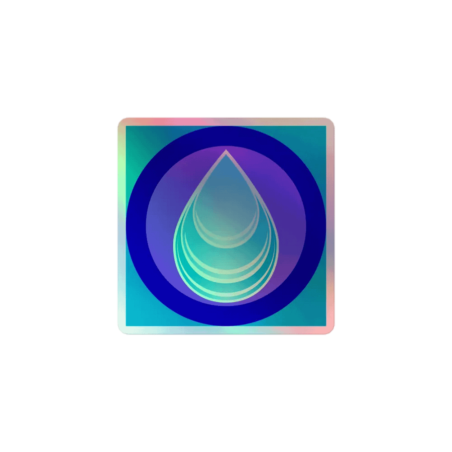 aqua drop holo sticker product image (1)