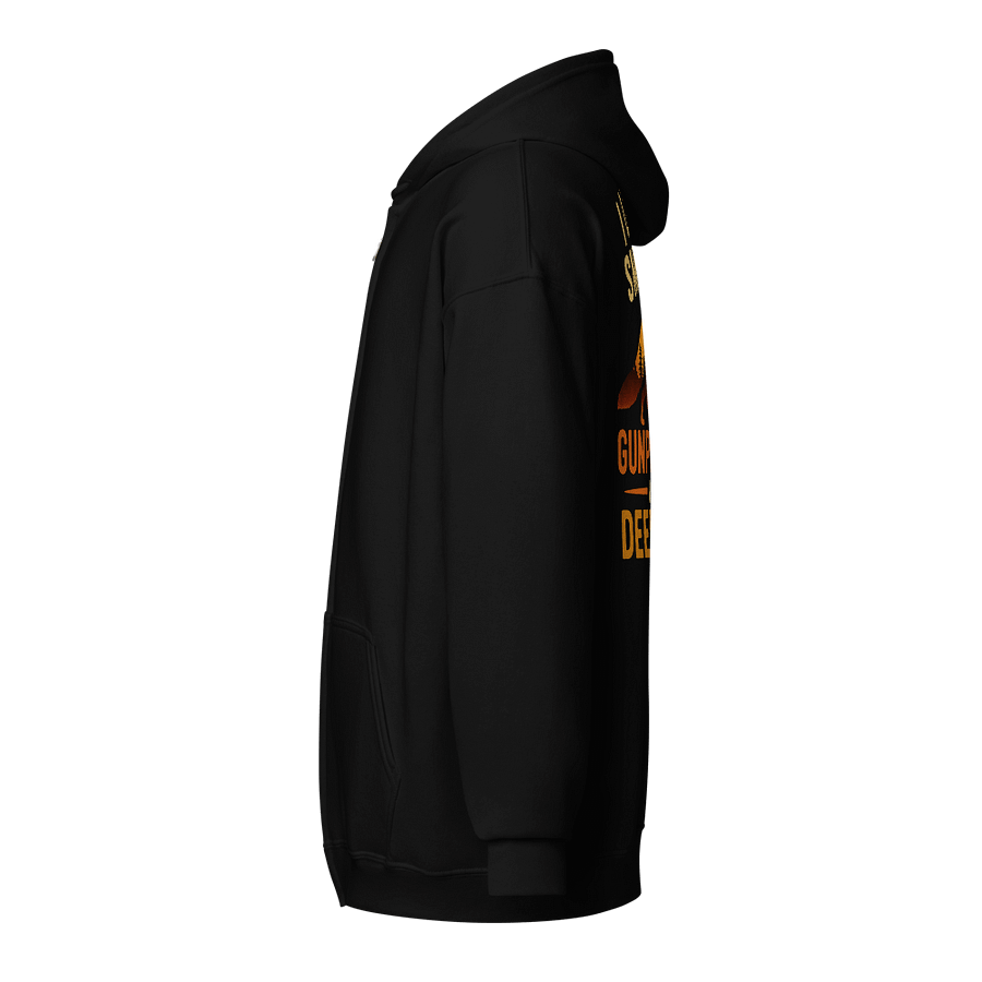I Like the Smell of Gunpowder and Deer Pee Zip Hoodie | Funny Vintage Hunting Hoodie product image (7)