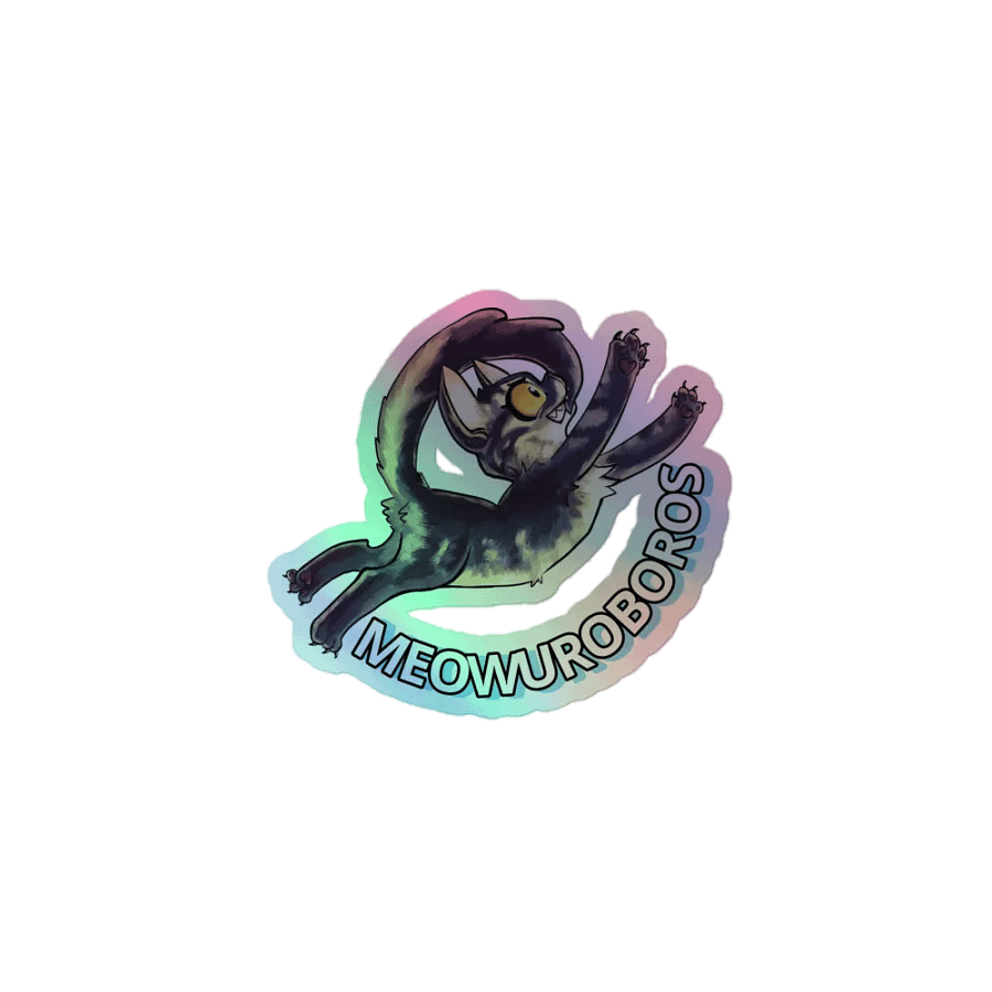 Meowuroboros - Holographic Ouroboros Cat Stickers product image (1)