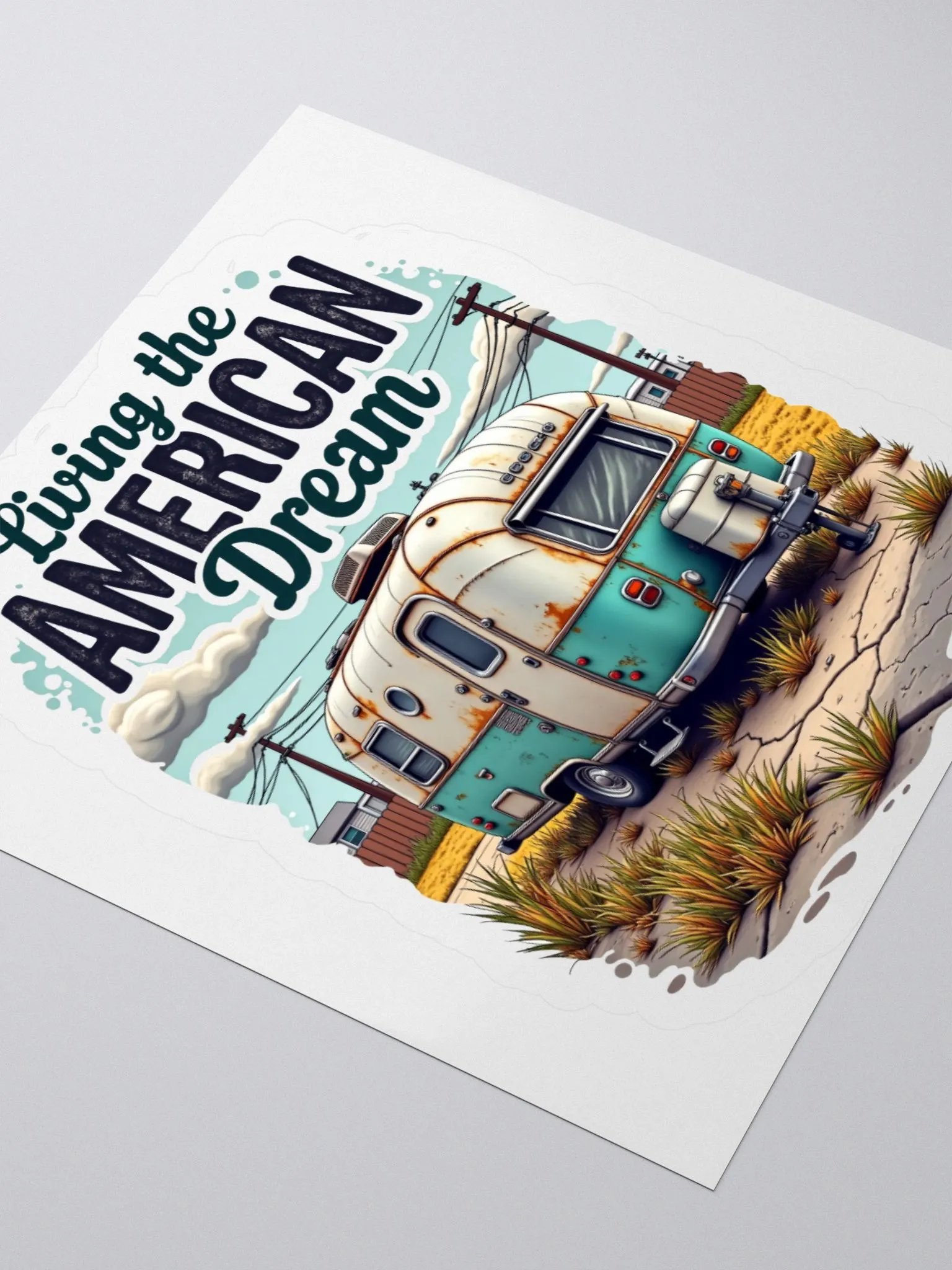 Vintage Camper Trailer 'American Dream' Sticker product image (7)