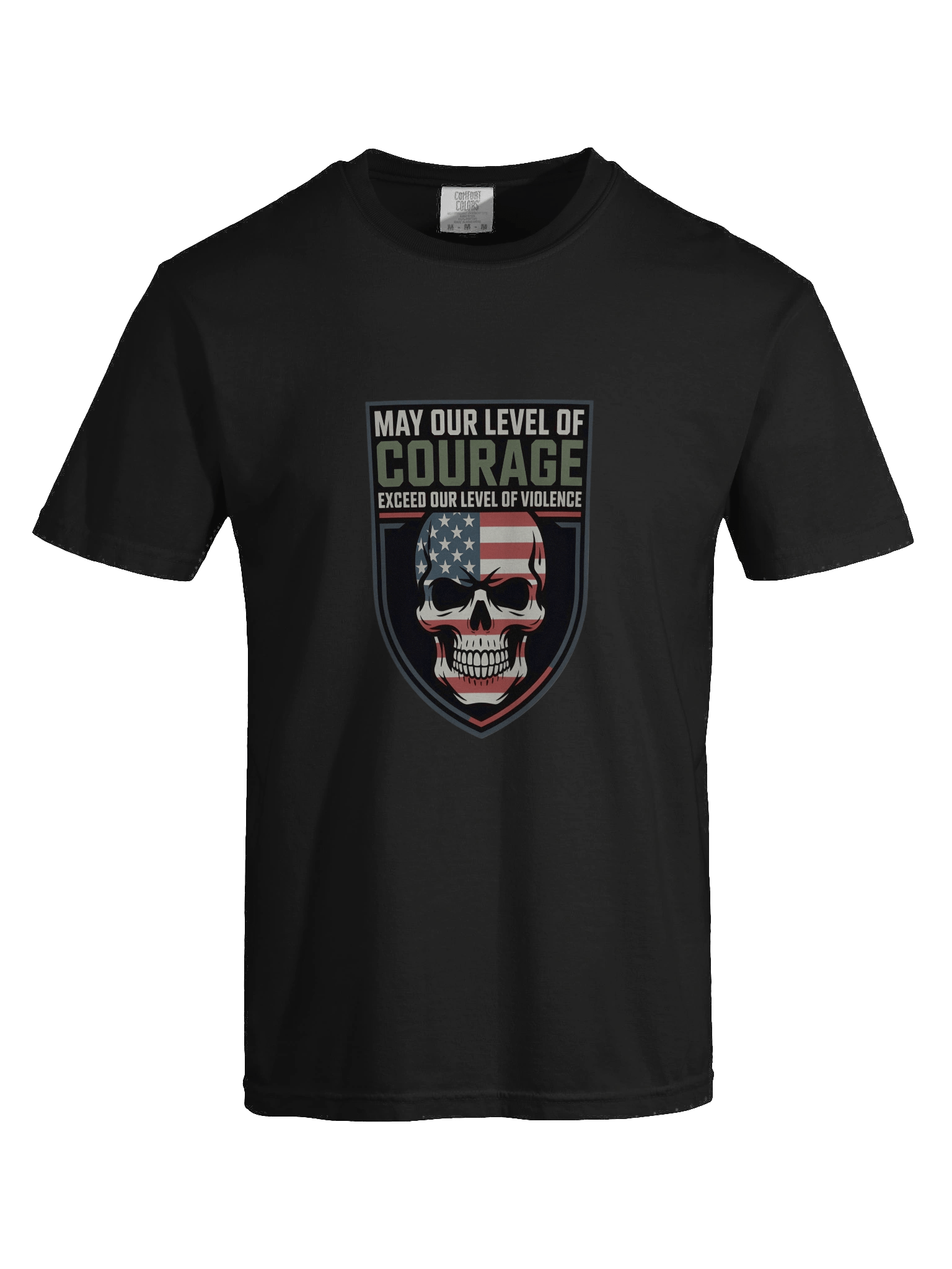 Courage Over Violence Skull Flag T-Shirt product image (43)