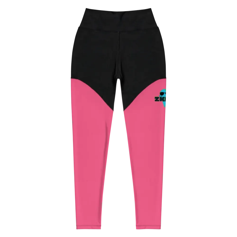 Women's Pink ZKOT Athletic Leggings - Show your Support with Style - Exercise, Fitness, Womenswear product image (1)