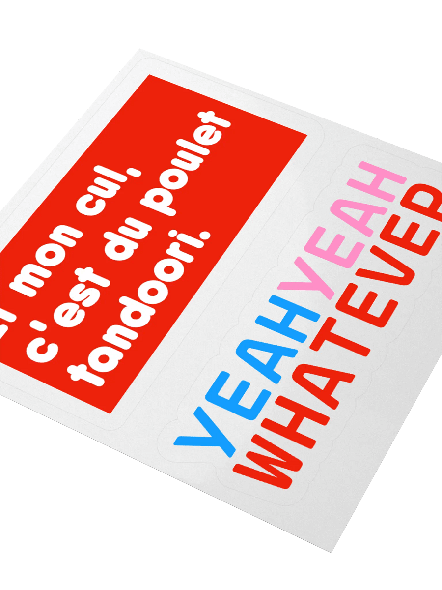 Poulet tandoori yeah yeah whatever • French fatigue combo stickers set product image (3)
