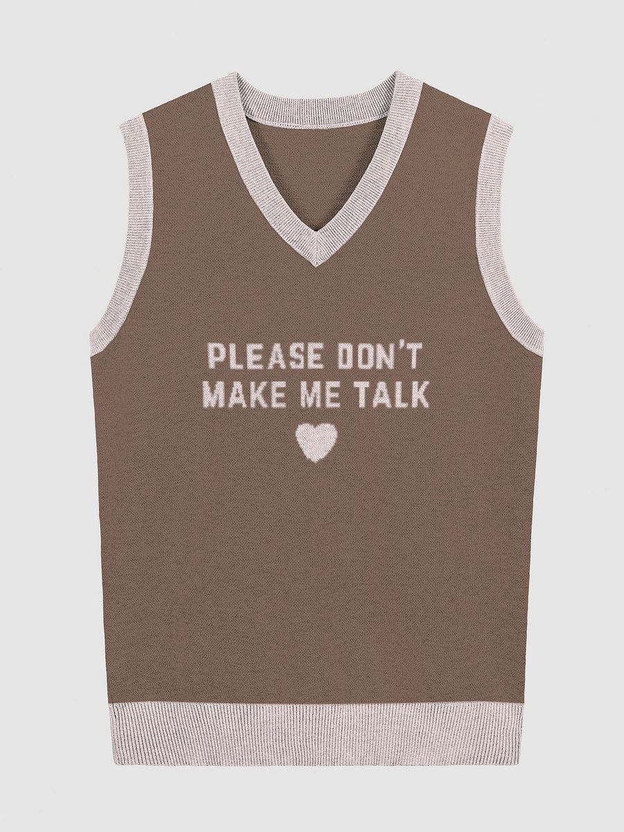 PLEASE DON'T MAKE ME TALK (light pink and brown) knitwear vest product image (1)