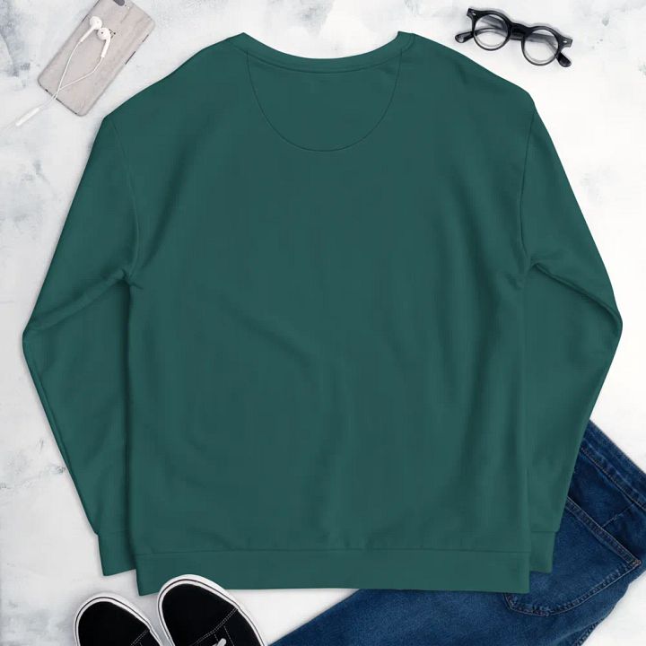 Plain Teal Green Soft Summer Unisex Recycled Polyester Heavyweight Premium Sweatshirt by Treasure Pie product image (2)