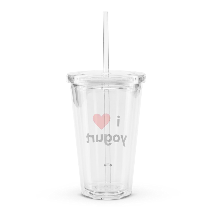 "i ❤ yogurt" plastic cup with straw product image (2)