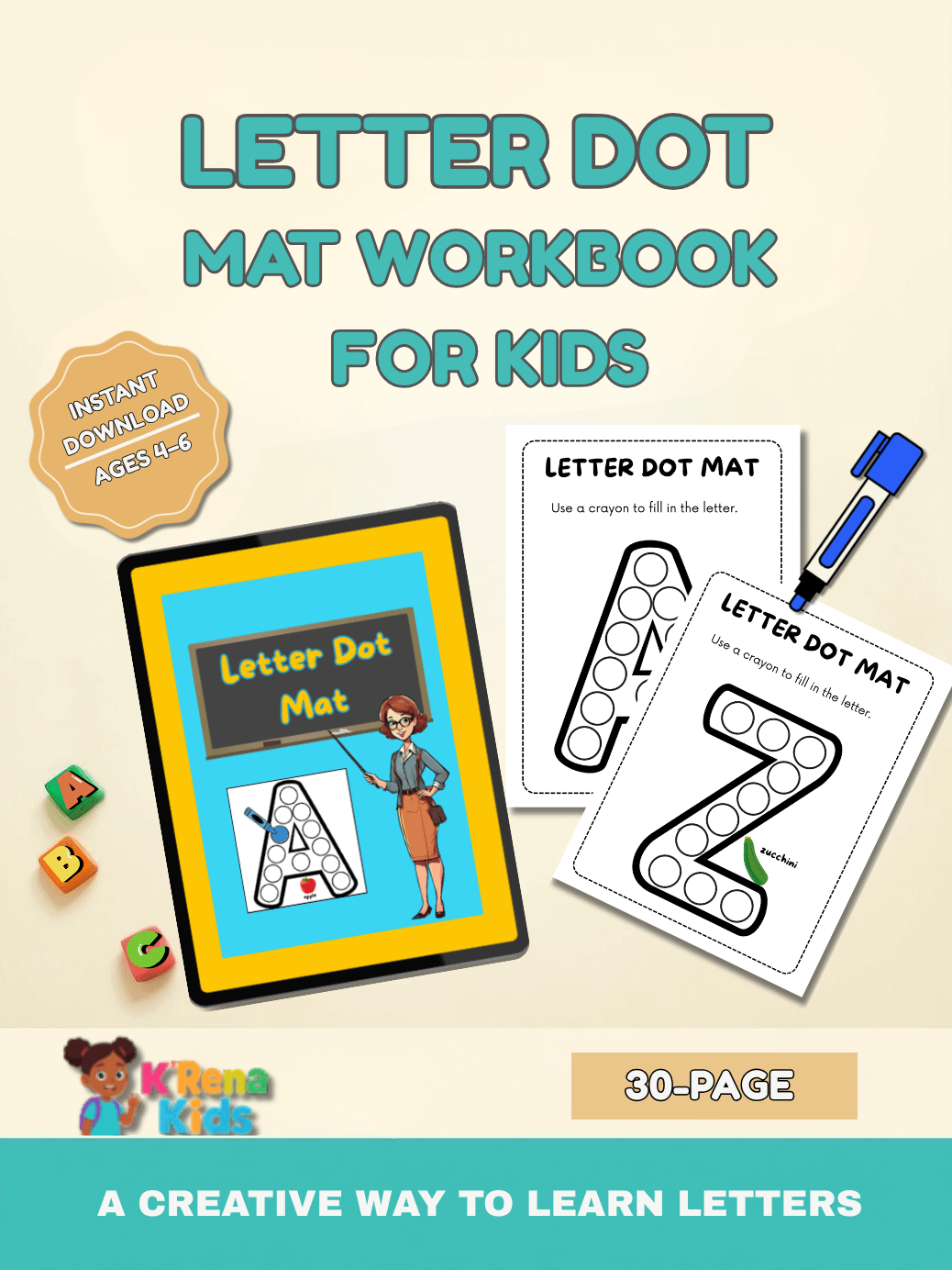 Letter Dot Mat Workbook product image (1)