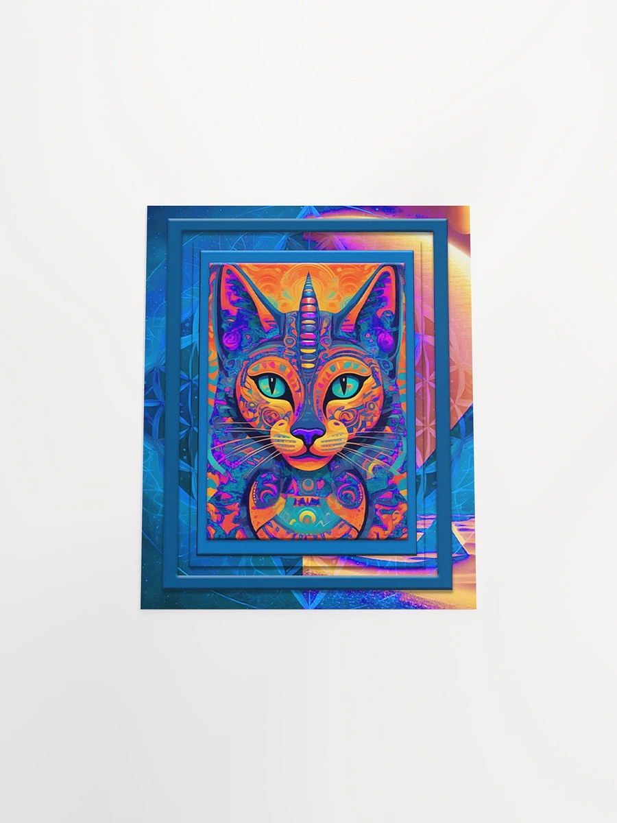 Space Cat Blue Orange Poster product image (7)