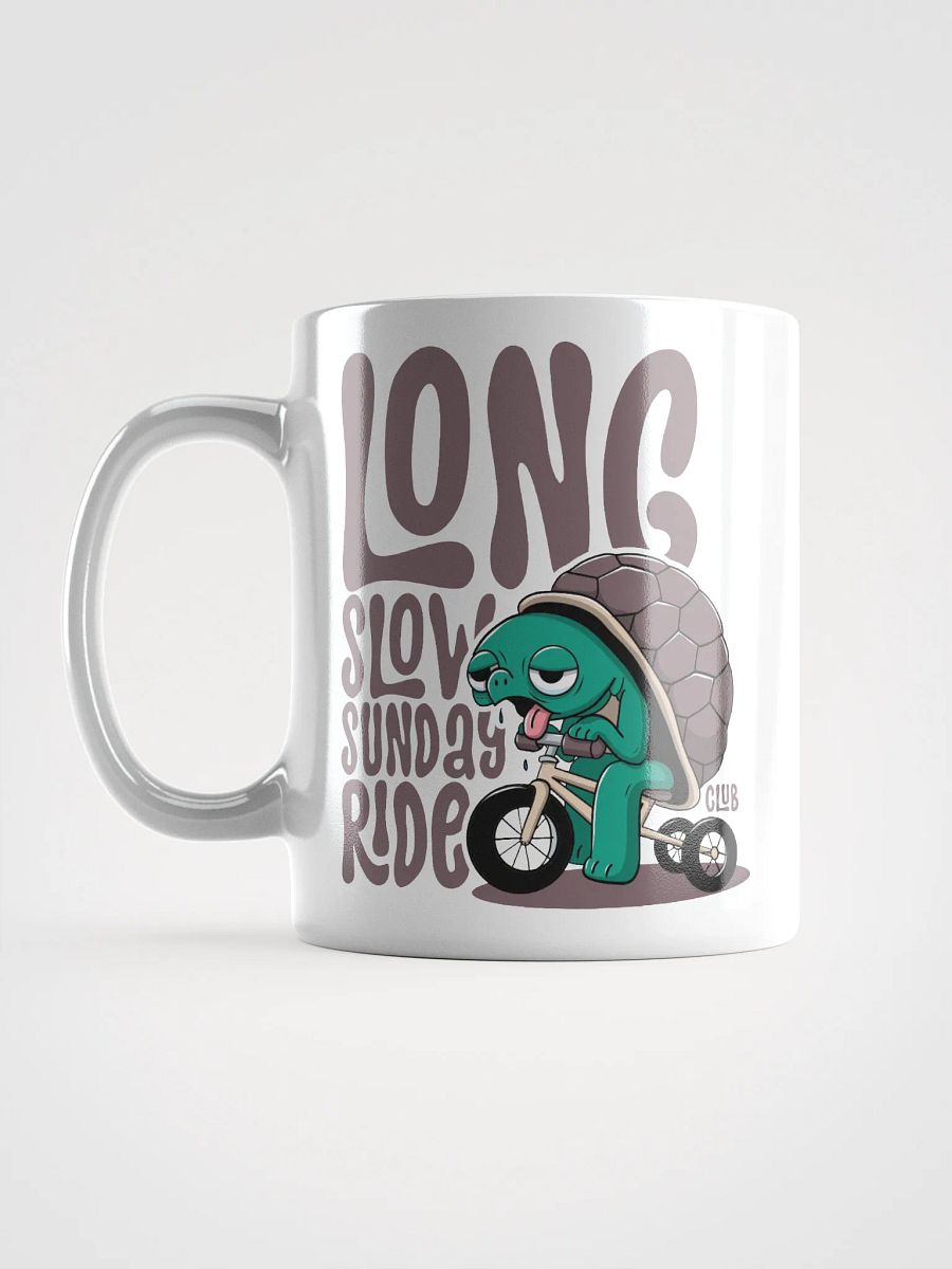 Funny Cycling Mug – Long Slow Sunday Ride Club | Tired Turtle on Trike product image (6)