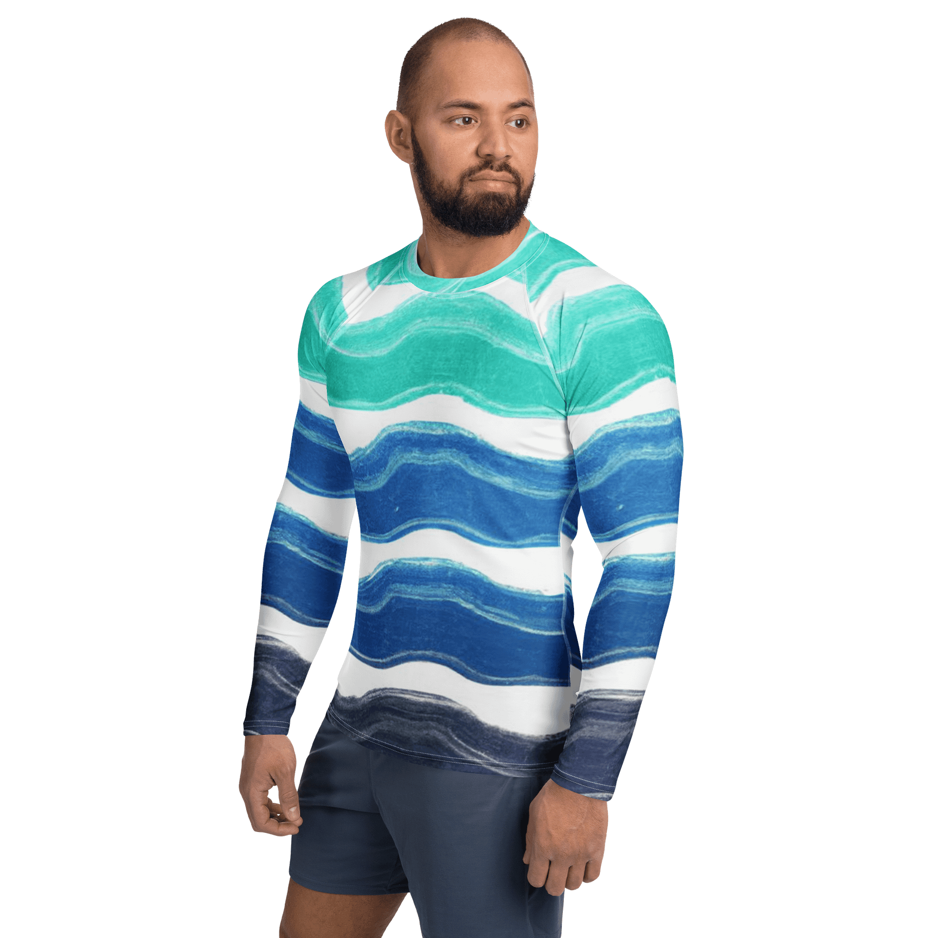 Sun-Proof Men's Rash Guard: Coastal Blue product image (3)