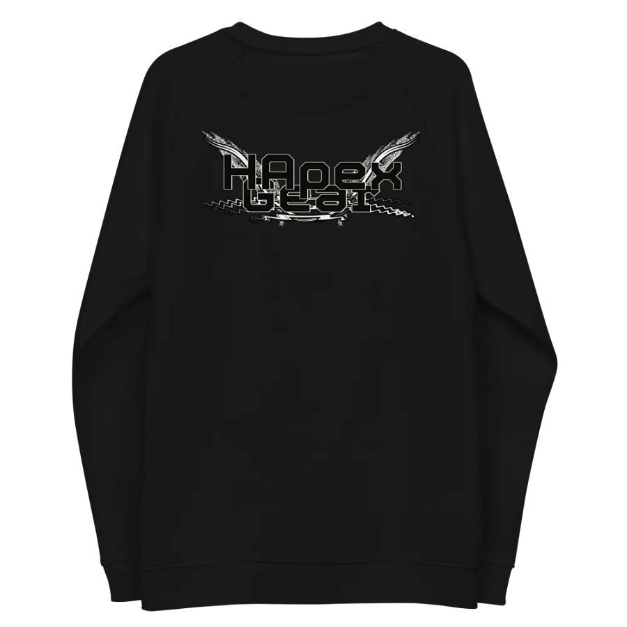 Unisex Organic Raglan Sweatshirt - Black HApex Gear White Logo product image (6)