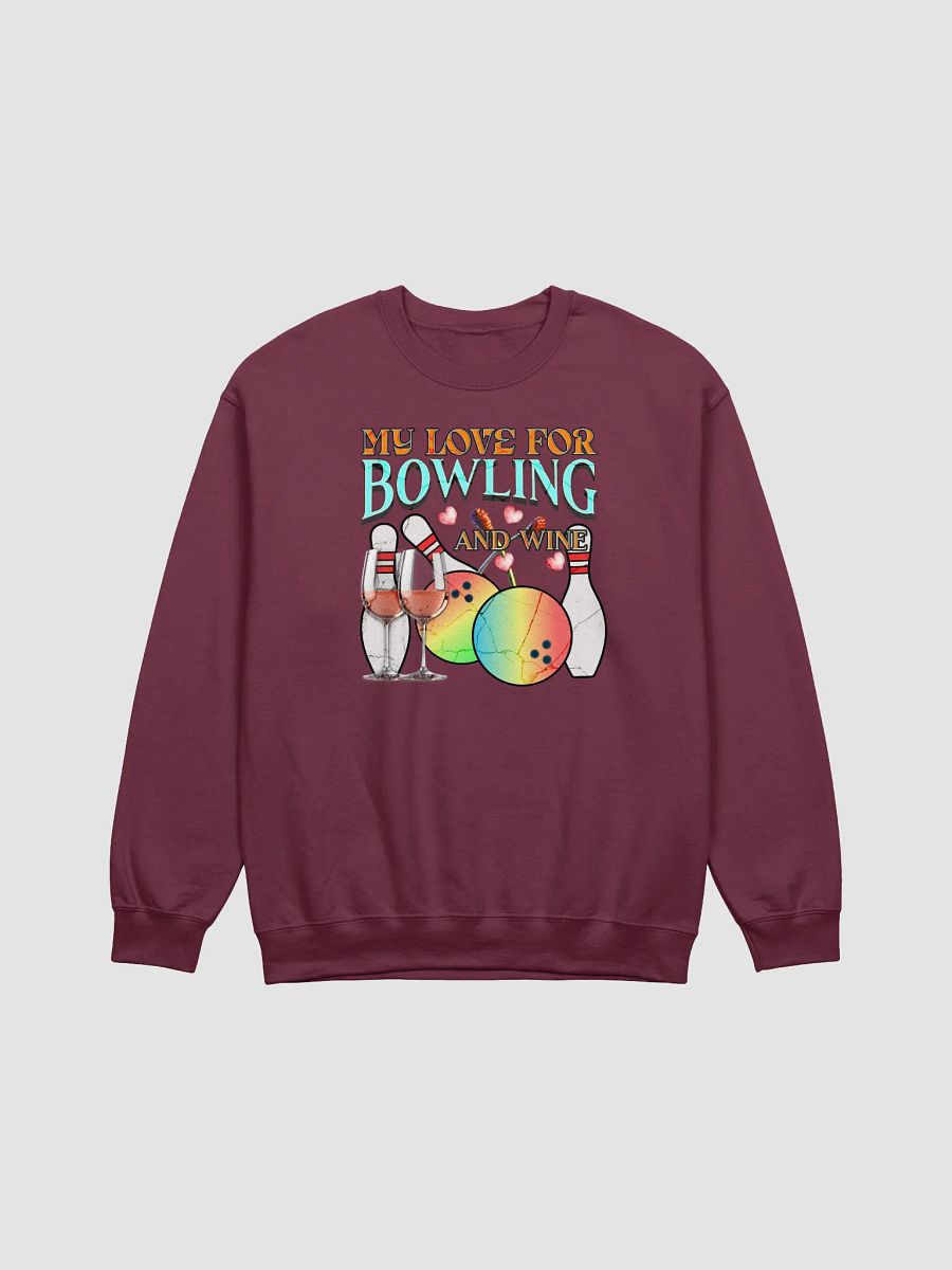 My Love For Bowling And Wine Crewneck Sweatshirt product image (5)