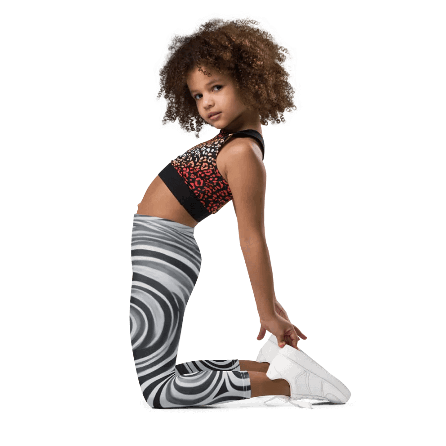 Funky Black and White Noir Liquid Tie-Dye Kid's and Toddler's Leggings product image (3)