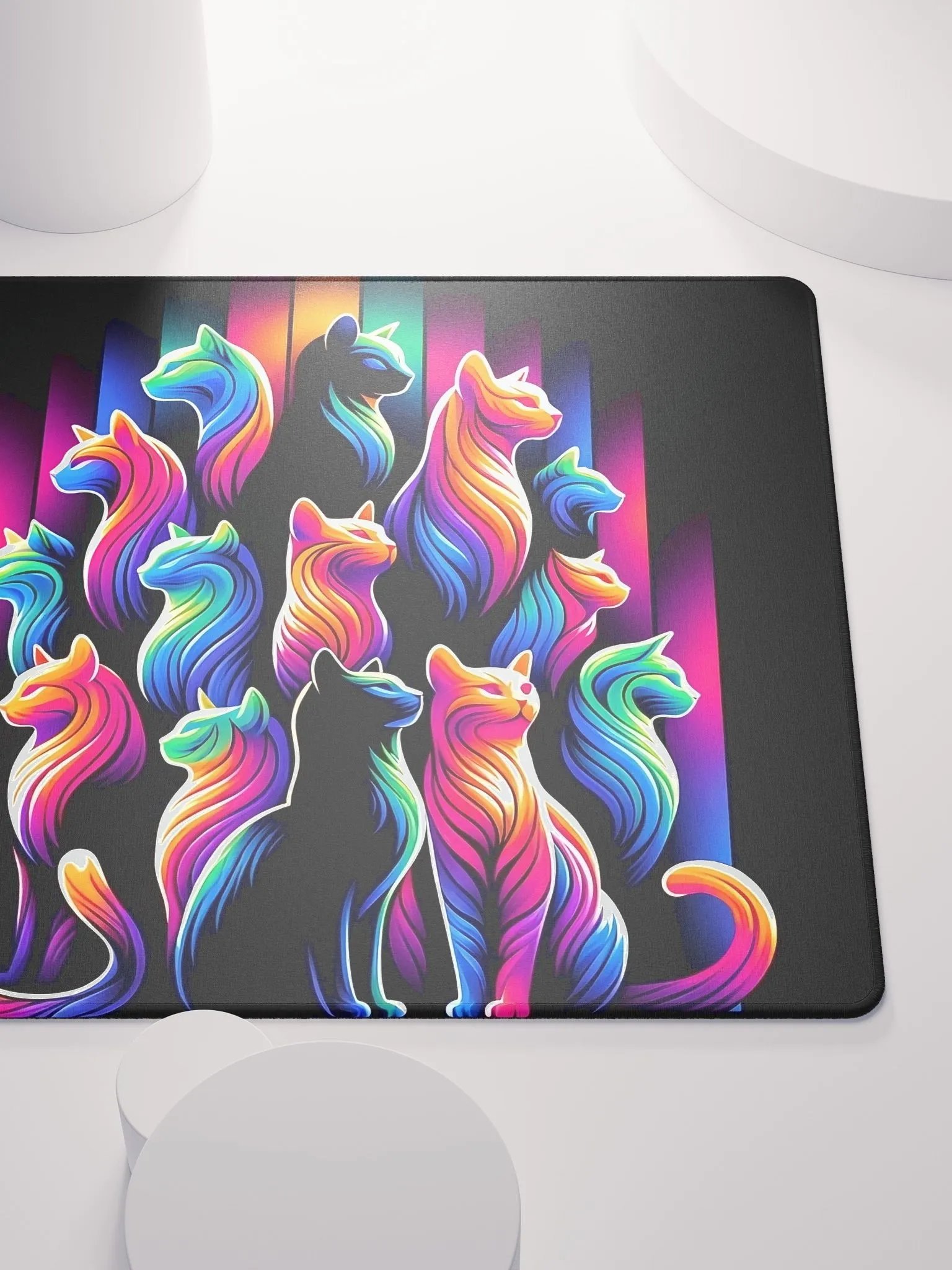Gaming Mouse Pad: Colourful Cat Pyramid product image (5)