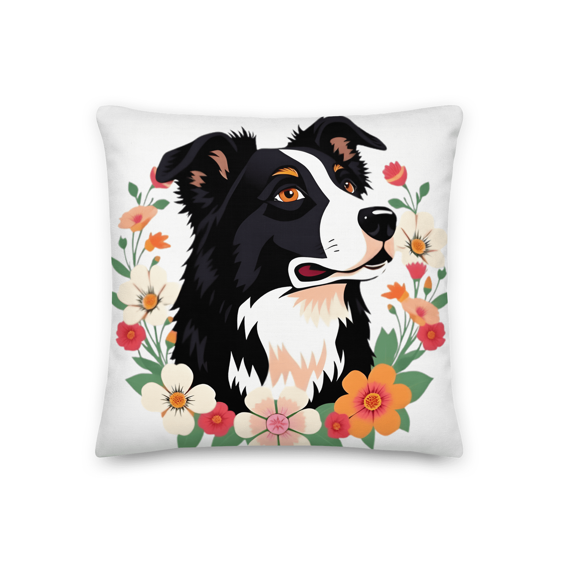 Floral Border Collie Cushion product image (2)