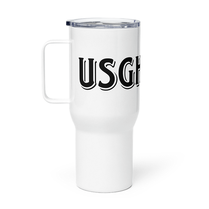 Z's Usghostz Nametag Large Tumbler With Handle White. product image (1)