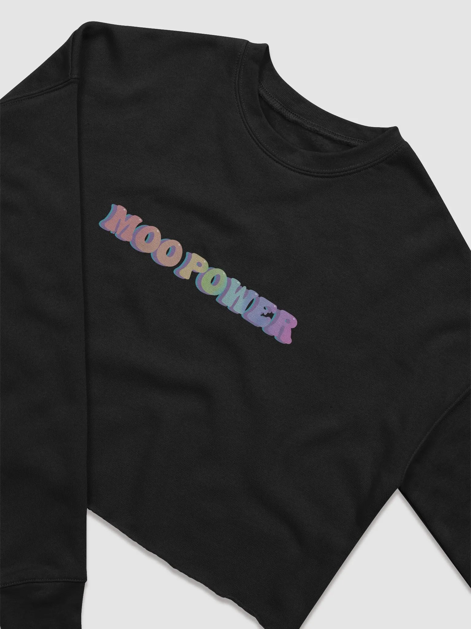 Women's Fleece Cropped Rainbow Moo Power Sweatshirt product image (6)