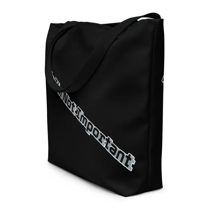 Large Tote Bag w/ Pocket - Black - Mr I'm Not Important product image (8)