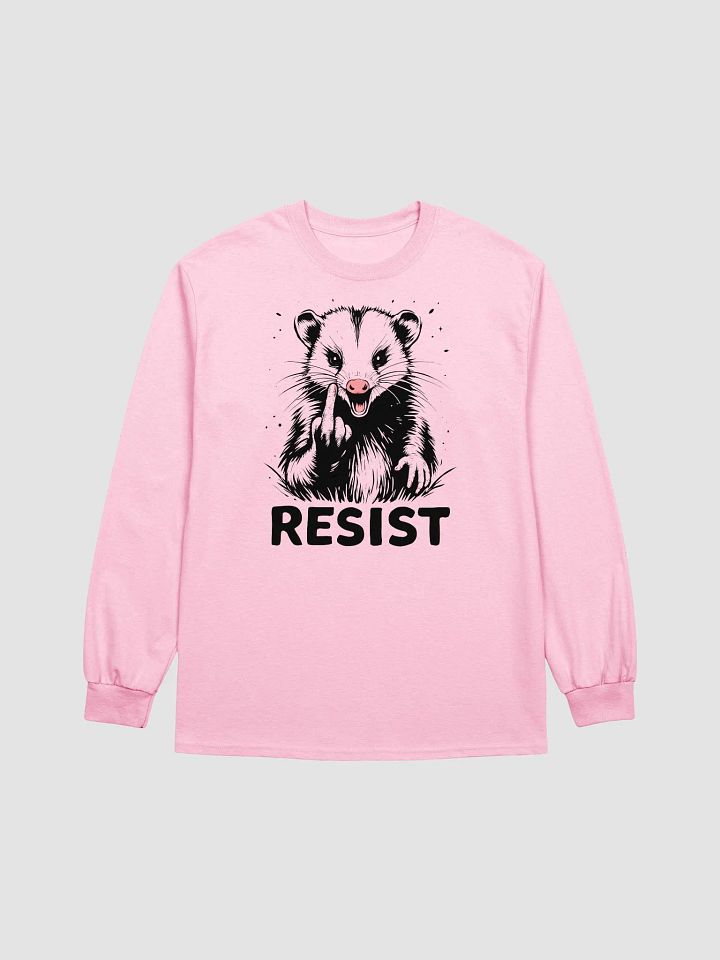 Resist Fight Fascism Angry Opossum Middle Finger Anti Trump Anti Maga Anti Musk Long Sleeve T Shirt product image (2)