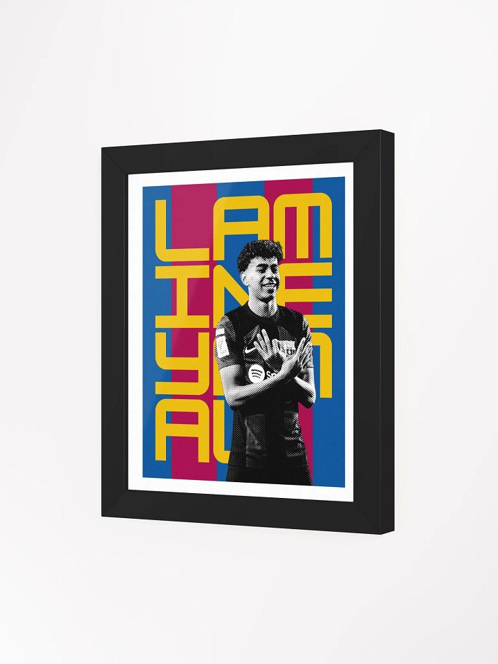 Lamine Yamal BW Barcelona Name Art Framed Print product image (1)