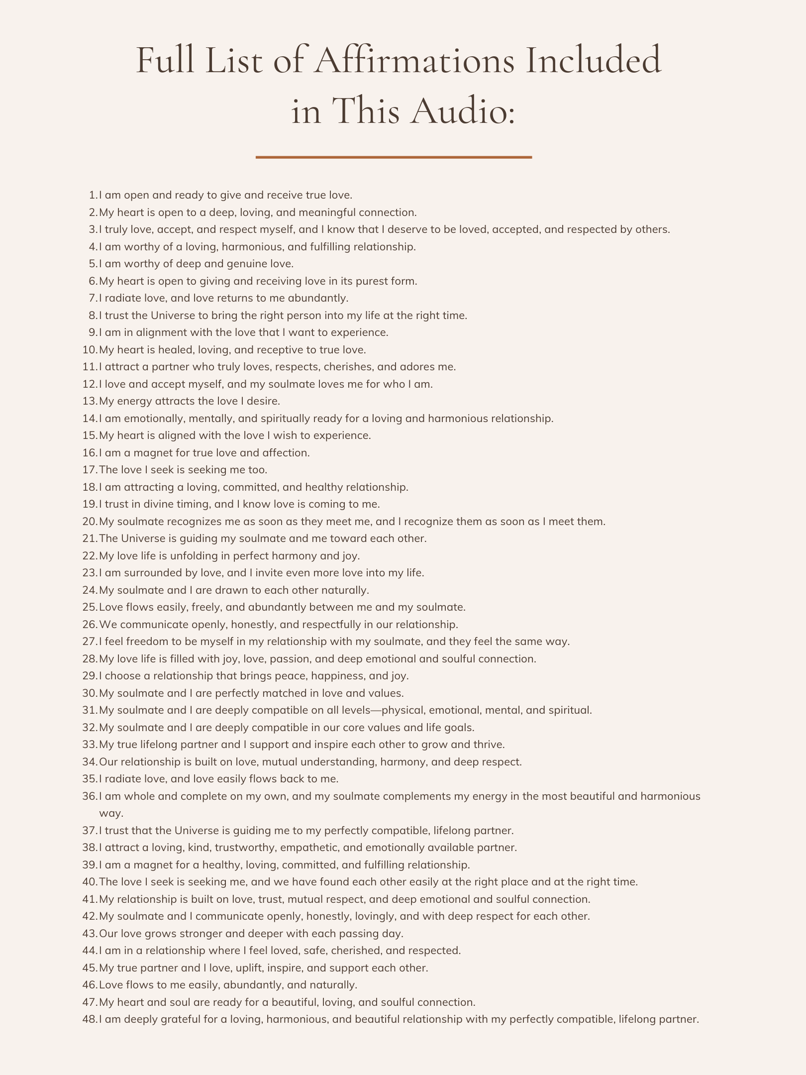 Manifest True Love & Align with Your Soulmate - Love Affirmations | MP3 Audio Download product image (3)