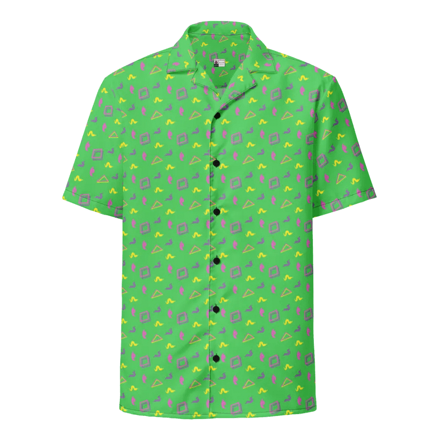 Oh Worm green pattern button down shirt product image (4)