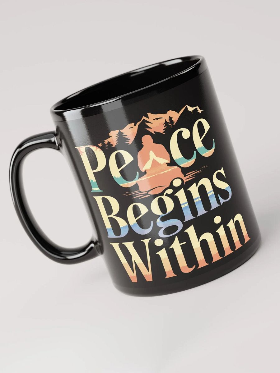 "Peace Begins Within" #Motivational Glossy Black Mug product image (3)