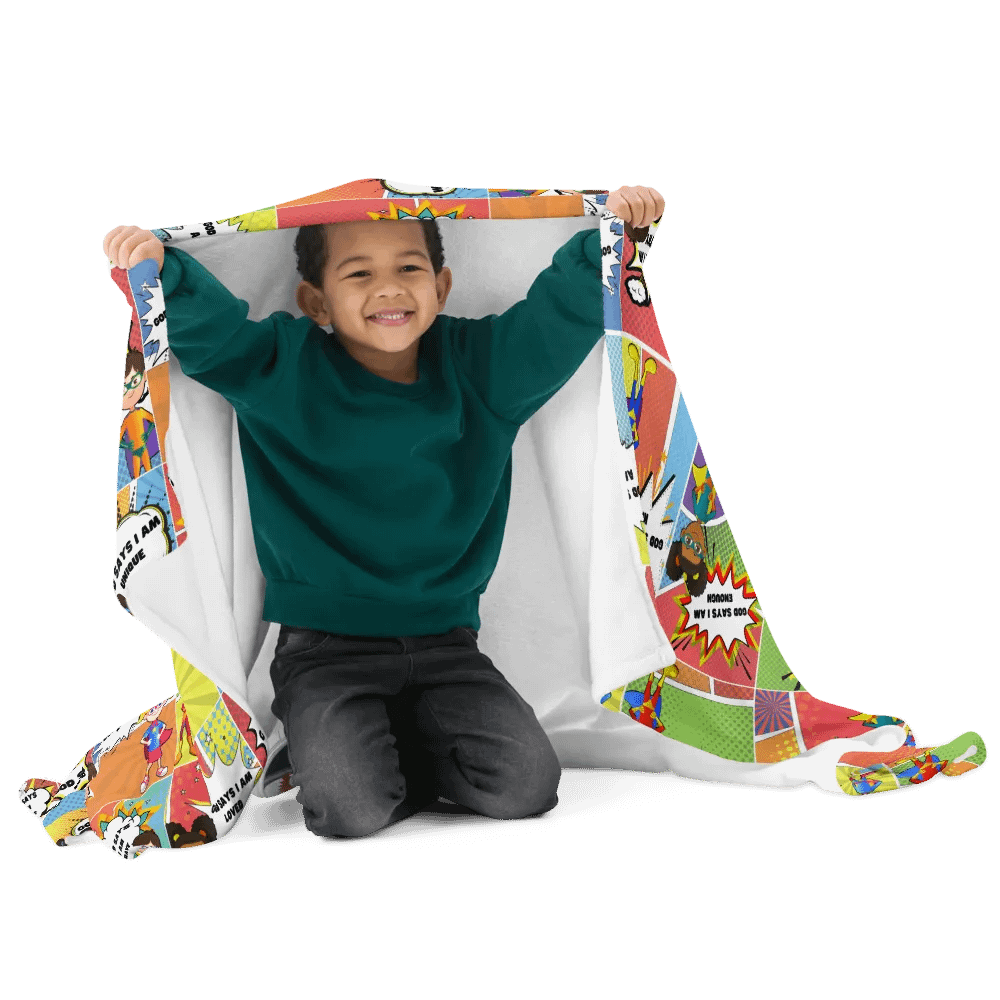God Says I Am.. Affirmations-Retro Christian Comic Throw Blanket product image (4)