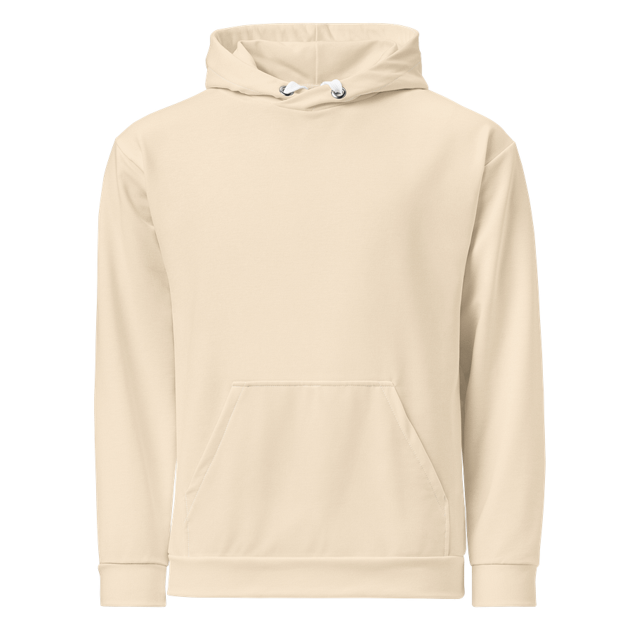 Cream Beige Solid Color Eco Friendly Pullover Unisex Hoodie product image (1)