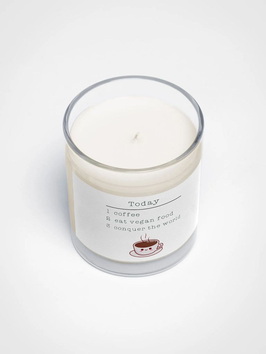“Vegan Conquers the World” Soy Wax Glass Jar Candle product image (3)