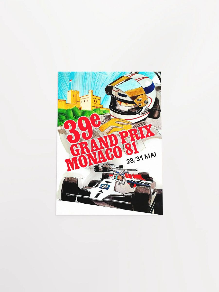 Monaco Vintage F1 Grand Prix, 1981 poster — Vintage Formula 1 poster, Monaco Grand Prix poster, retro travel poster product image (9)
