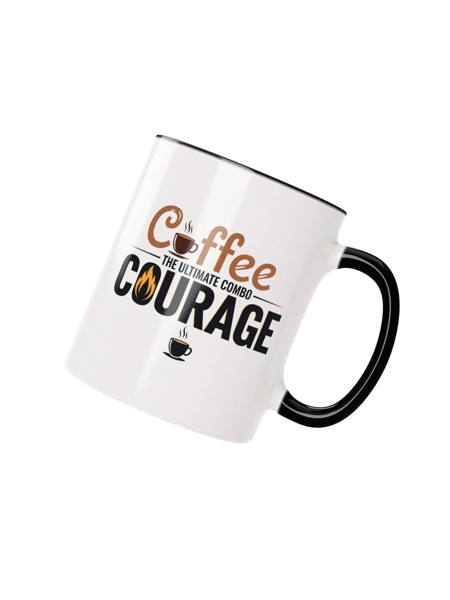 Coffee and Courage Mug – Inspirational Bold Ceramic Coffee Cup for Daily Motivation product image (2)