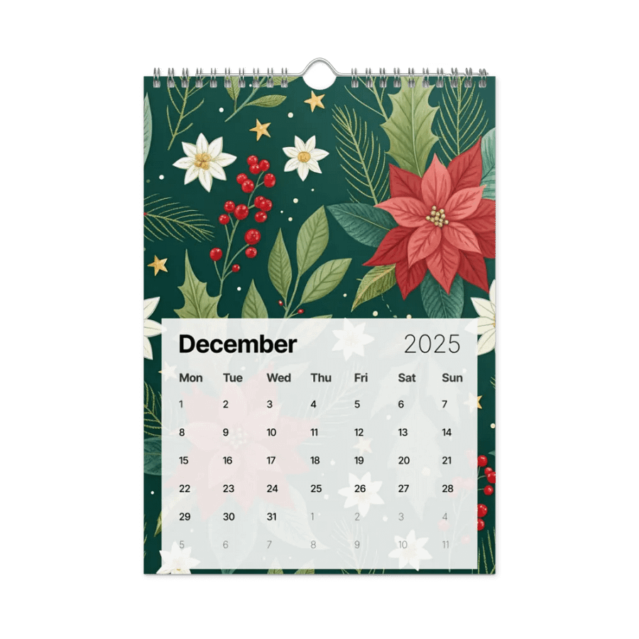 SEAMLESS FLORAL PATTERN WALL CALENDAR 2025 product image (4)