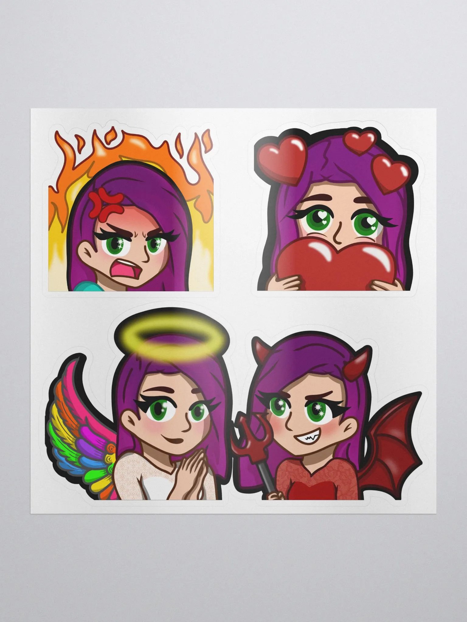 Littlec0c0 Angel and Devil Sticker Sheet product image (1)
