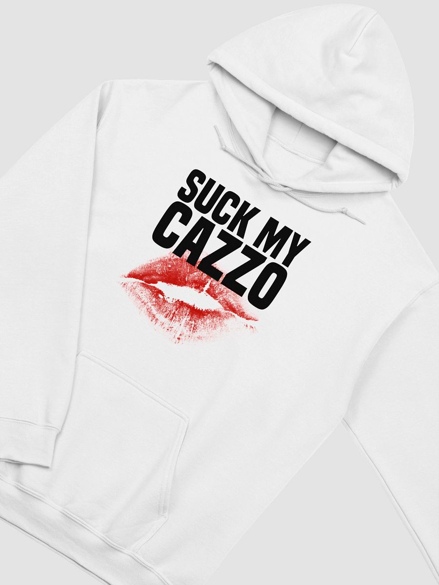 SUCK MY CAZZO hoodie white product image (3)