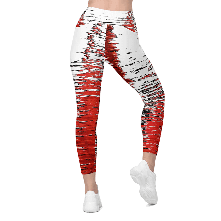 Red and White Water Reflection Ladies Leggings product image (2)