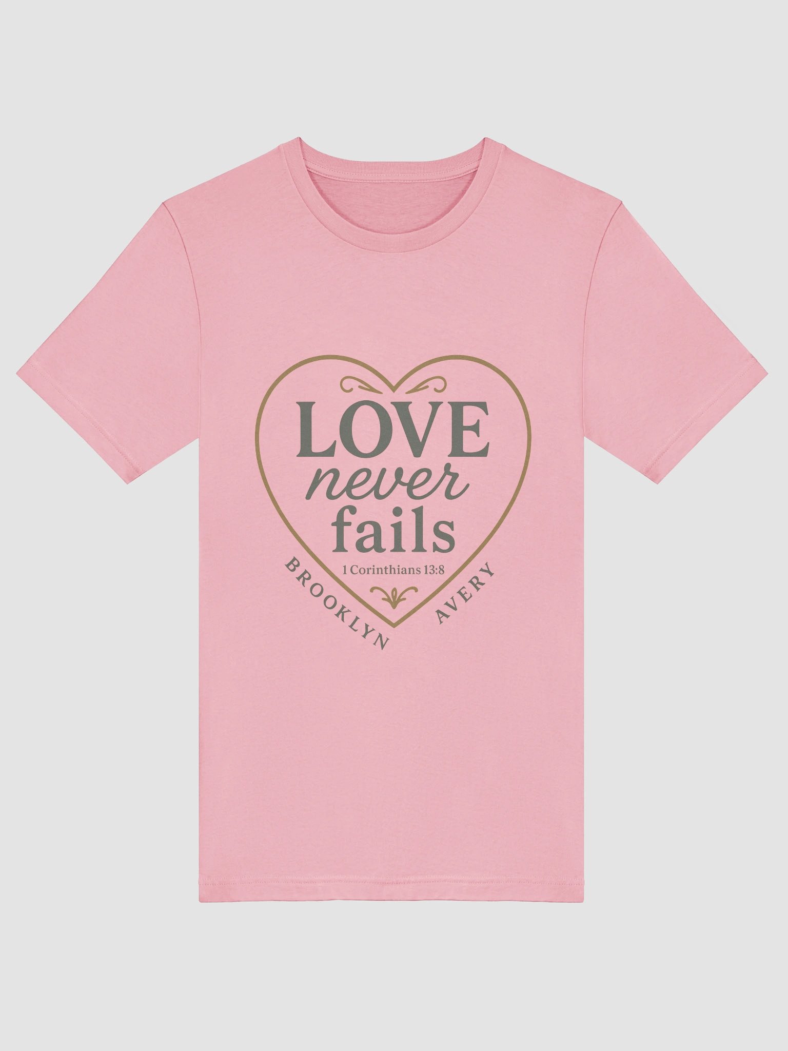 Love Never Fails Heart T-Shirt product image (5)
